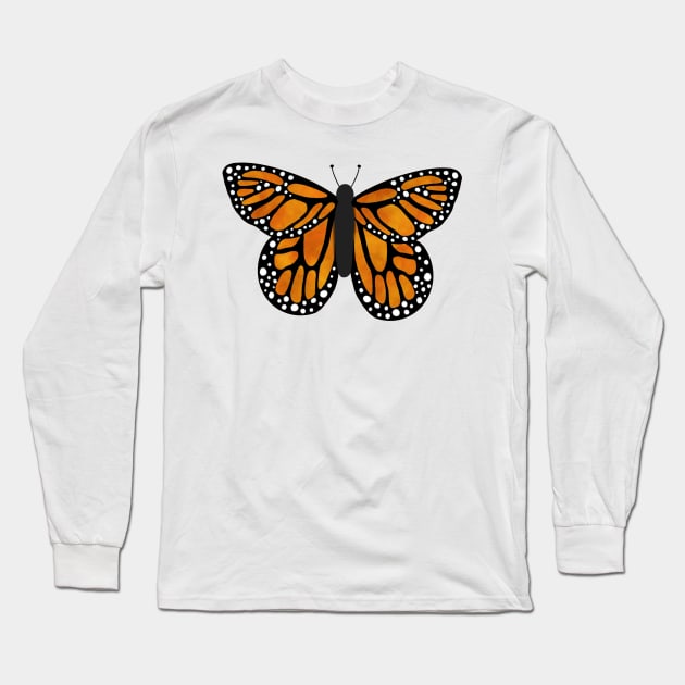 Orange butterfly v1 Long Sleeve T-Shirt by tothemoons